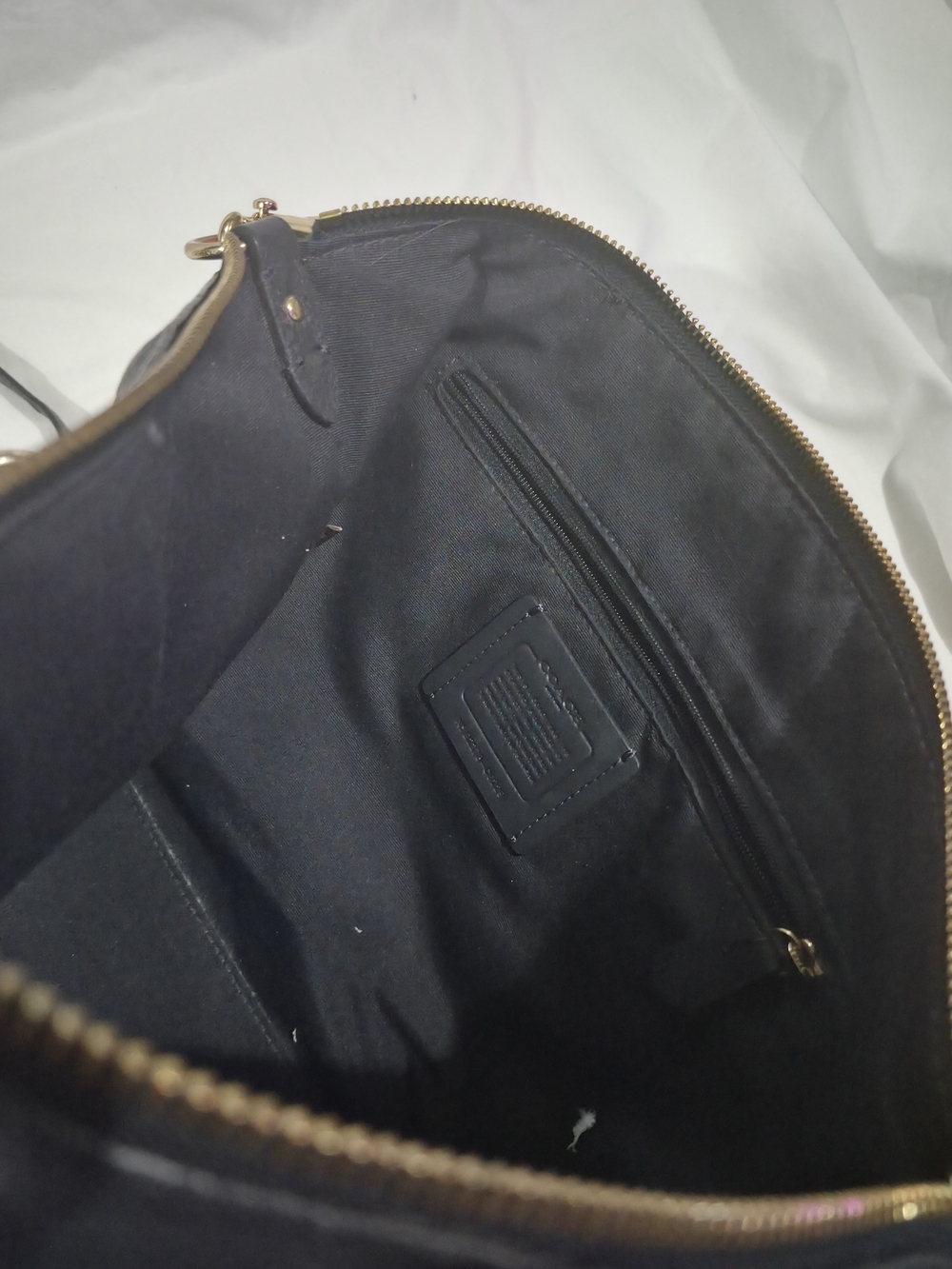Coach Black Leather Tote with Gold Hardware - Picture 8 of 9